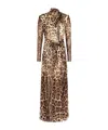Dolce & Gabbana Silk Maxi Dress In Brown