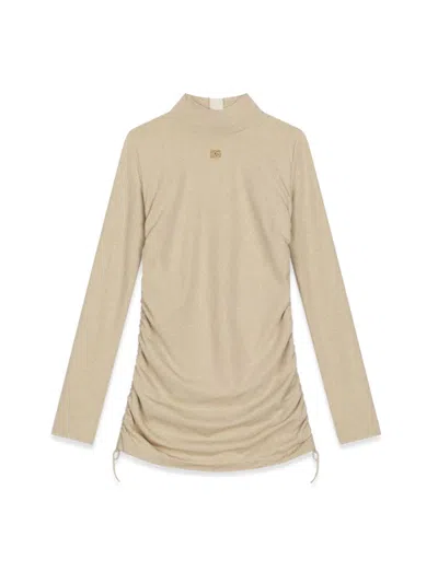 Dolce & Gabbana Long Sleeve Dress In Neutral