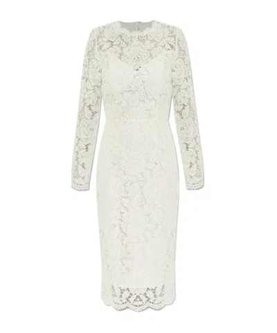 Dolce & Gabbana Long Sleeve Dress In White