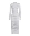 Dolce & Gabbana Draped Wool Jersey Calf-length Dress In White
