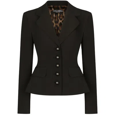 Dolce & Gabbana Technical Gabardine Dolce Jacket In Black
