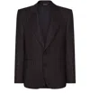 Dolce & Gabbana Pinstripe Stretch Wool Sicilia-fit Jacket In Black