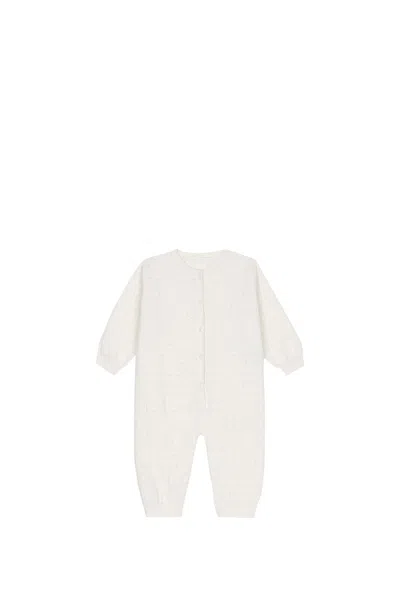 Dolce & Gabbana Babies' Long Sleeve Jacquard Knit Romper In White
