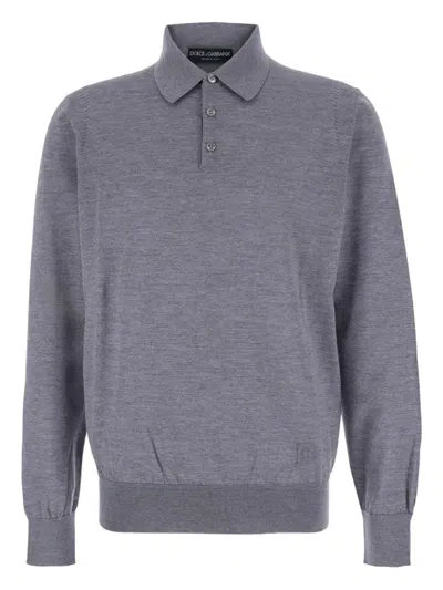 DOLCE & GABBANA LONG-SLEEVE KNITTED POLO SHIRT