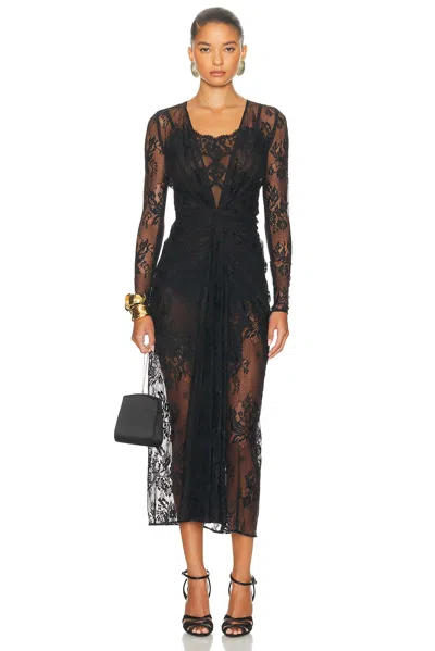 Dolce & Gabbana Long Sleeve Lace Dress In Black