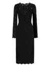 Dolce & Gabbana Long-sleeve Lace Midi Dress In Black