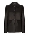 Dolce & Gabbana Button-embossed Leather Jacket In Black