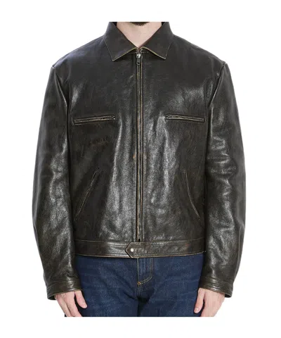 DOLCE & GABBANA LONG SLEEVE LEATHER JACKET