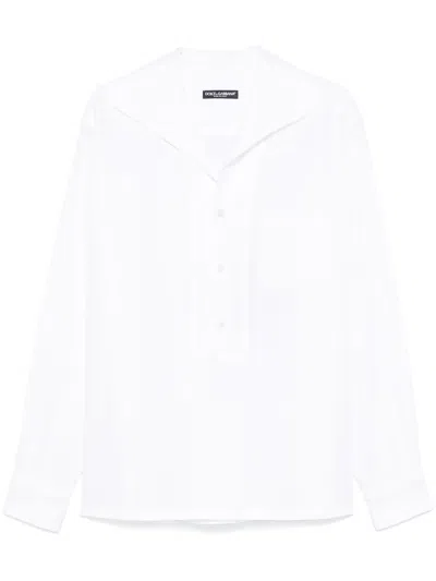 Dolce & Gabbana Long-sleeve Linen Shirt In White