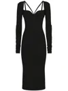 Dolce & Gabbana Jersey Milano Rib Calf-length Dress In Black