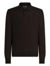 Dolce & Gabbana Long-sleeve Polo Shirt In Burgundy