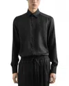 Dolce & Gabbana Long Sleeve Printed Silk Shirt In Gray