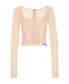 Dolce & Gabbana Kim Dolce&gabbana Georgette Top With Corset Detailing In Nude