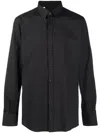 Dolce & Gabbana Linen Hawaiian Shirt With Dg Hardware In Black