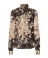 Dolce & Gabbana Floral-print Chiffon Shirt In Brown