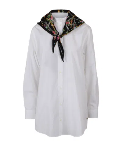 Dolce & Gabbana Floral Scarf Shirt In White