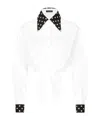 Dolce & Gabbana Polka Dot Print Cropped Shirt In White