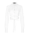 Dolce & Gabbana Criss-crossing Laces Cropped Shirt In White