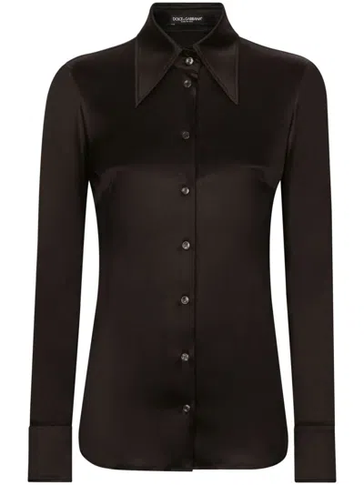 DOLCE & GABBANA LONG-SLEEVE SILK SHIRT