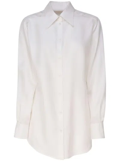 Dolce & Gabbana Long-sleeve Silk Shirt In White