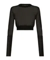 Dolce & Gabbana Semi-sheer Cropped Top In Black
