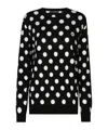 Dolce & Gabbana Polka Dot-pattern Crew-neck Jumper In Black