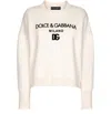 Dolce & Gabbana Cashmere Sweater With Flocked Dg Logo In White