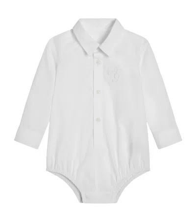 Dolce & Gabbana Kids' Long-sleeve Tailored Bodysuit In White