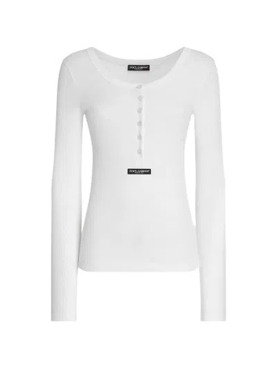 Dolce & Gabbana Long Sleeve T-shirt In White