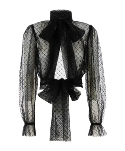 Dolce & Gabbana Long-sleeved Blouse In Black