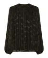 Dolce & Gabbana Logo Jacquard Bishop Sleeves Blouse In Black