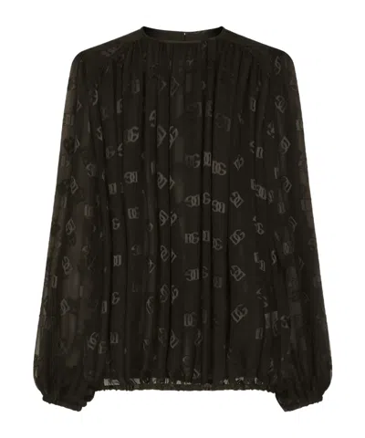 DOLCE & GABBANA DOLCE  GABBANA DG LOGO MONOGRAM PATTERN BLOUSE