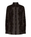 Dolce & Gabbana Long Sleeved Button-down Shirt In Black