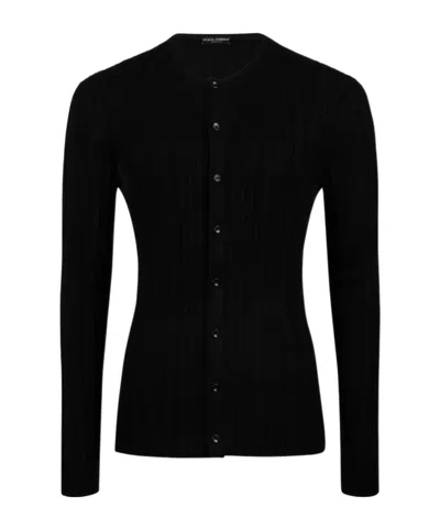 Dolce & Gabbana Long-sleeved Cardigan In Black