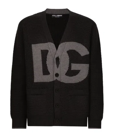 Dolce & Gabbana Wool V-neck Cardigan Pockets In N1254 Very Dark Grey 3