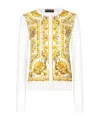 Dolce & Gabbana Silk Cardigan With Majolica Panel In White
