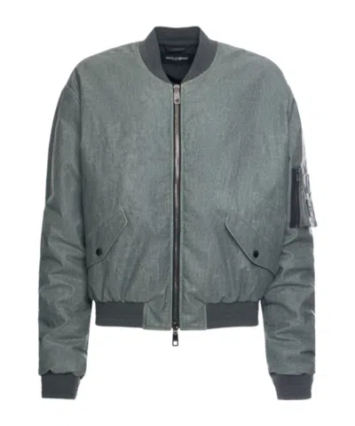 Dolce & Gabbana Classic Flight Bomber Jacket In Grey