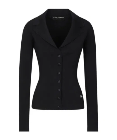 Dolce & Gabbana Long-sleeved Casual Jacket In Black
