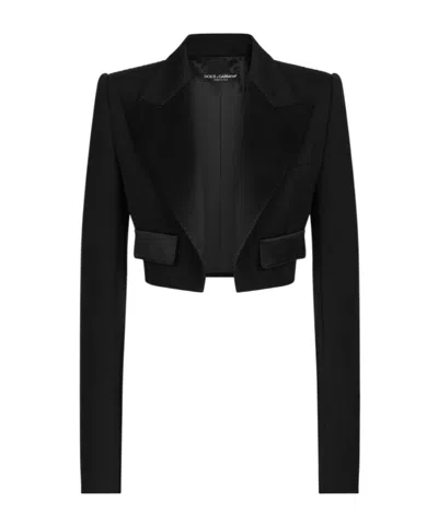 DOLCE & GABBANA DOLCE  GABBANA GABARDINE SPENCER TUXEDO JACKET