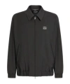 Dolce & Gabbana Logo Plaque Lightweight Nylon Zip Jacket In Black