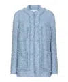 Dolce & Gabbana Light Blue Single-breasted Jacket With Logo Detail On Buttons In Cotton Blend Woman In Blue