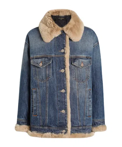 Dolce & Gabbana Long-sleeved Casual Jacket In Blue