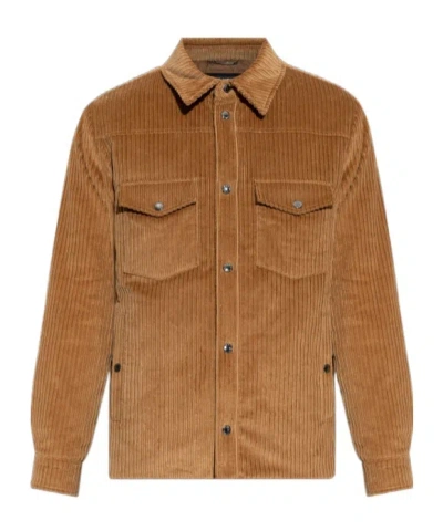Dolce & Gabbana Corduroy Flap-pocket Shirt Jacket In Gold