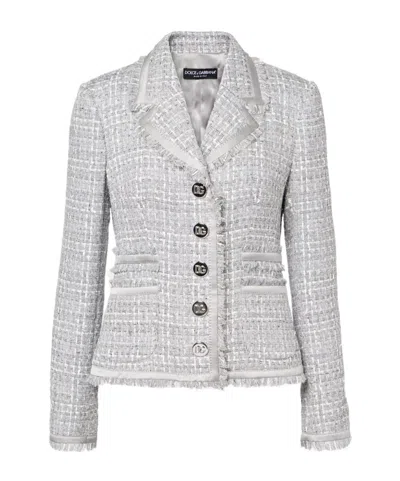 Dolce & Gabbana Long-sleeved Casual Jacket In Gray