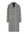Dolce & Gabbana Black And White Coat With All-over Check Motiv In Wool Blend Woman In Black