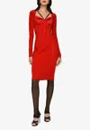 Dolce & Gabbana Long-sleeve Corset Dress In Red