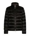 Dolce & Gabbana Padded Satin Jacquard Down Jacket With All-over Dg Logo In Black