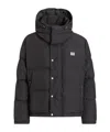 Dolce & Gabbana Ylon Twill Down Jacket With Logo Plate In Black