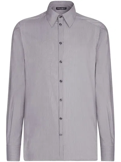 Dolce & Gabbana Men's Striped Cotton Shirt In Blue