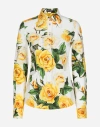 Dolce & Gabbana Floral-print Stretch-cotton Poplin Shirt In Print